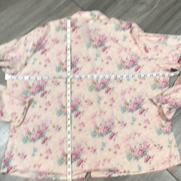 J.Jill Floral Long Sleeve Button Front 100% Cotton Shirt size XLT - Picture 8 of 8